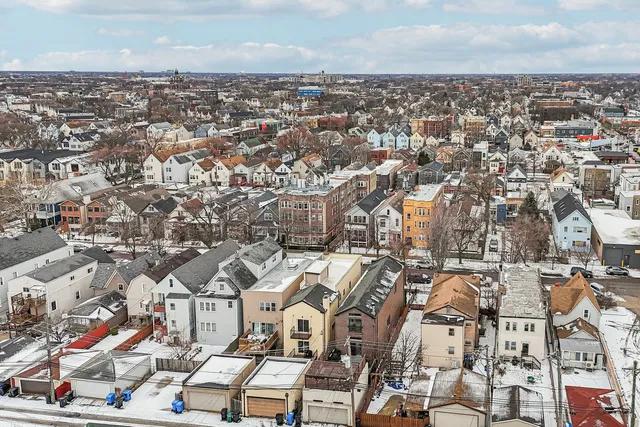 an aerial view of multiple house