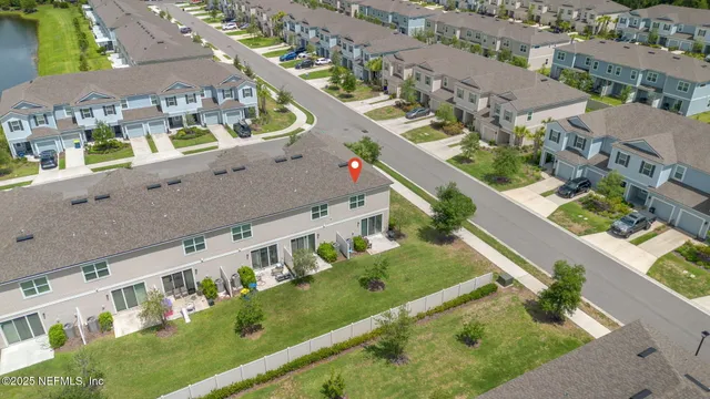 a view of building and yard