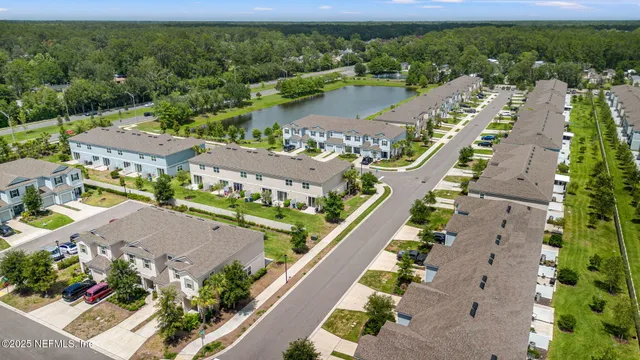 an aerial view of a house