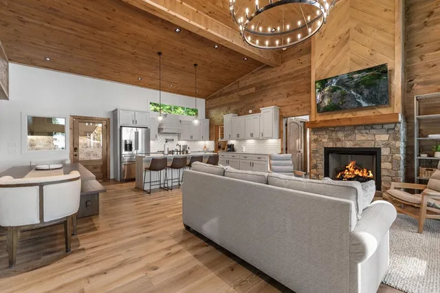 a kitchen with counter top space cabinets and stainless steel appliances