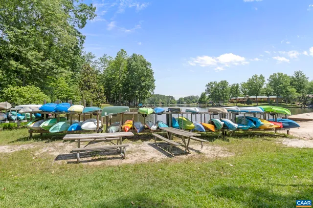 a view of a park with swings and slides