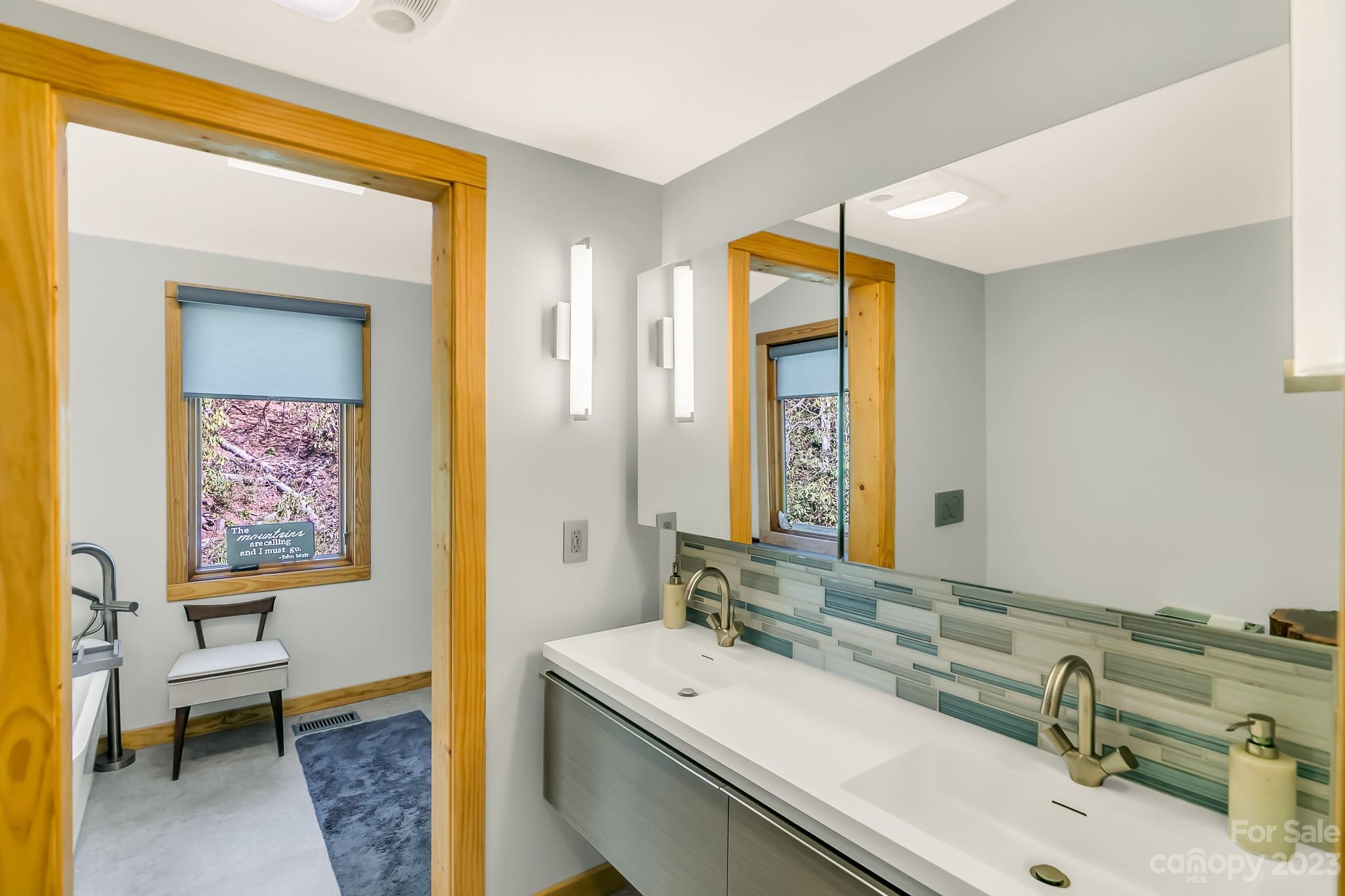 449 Old Powell Road Brevard, NC 28712 - Photo 14 of 48 a bathroom with a sink and a mirror
