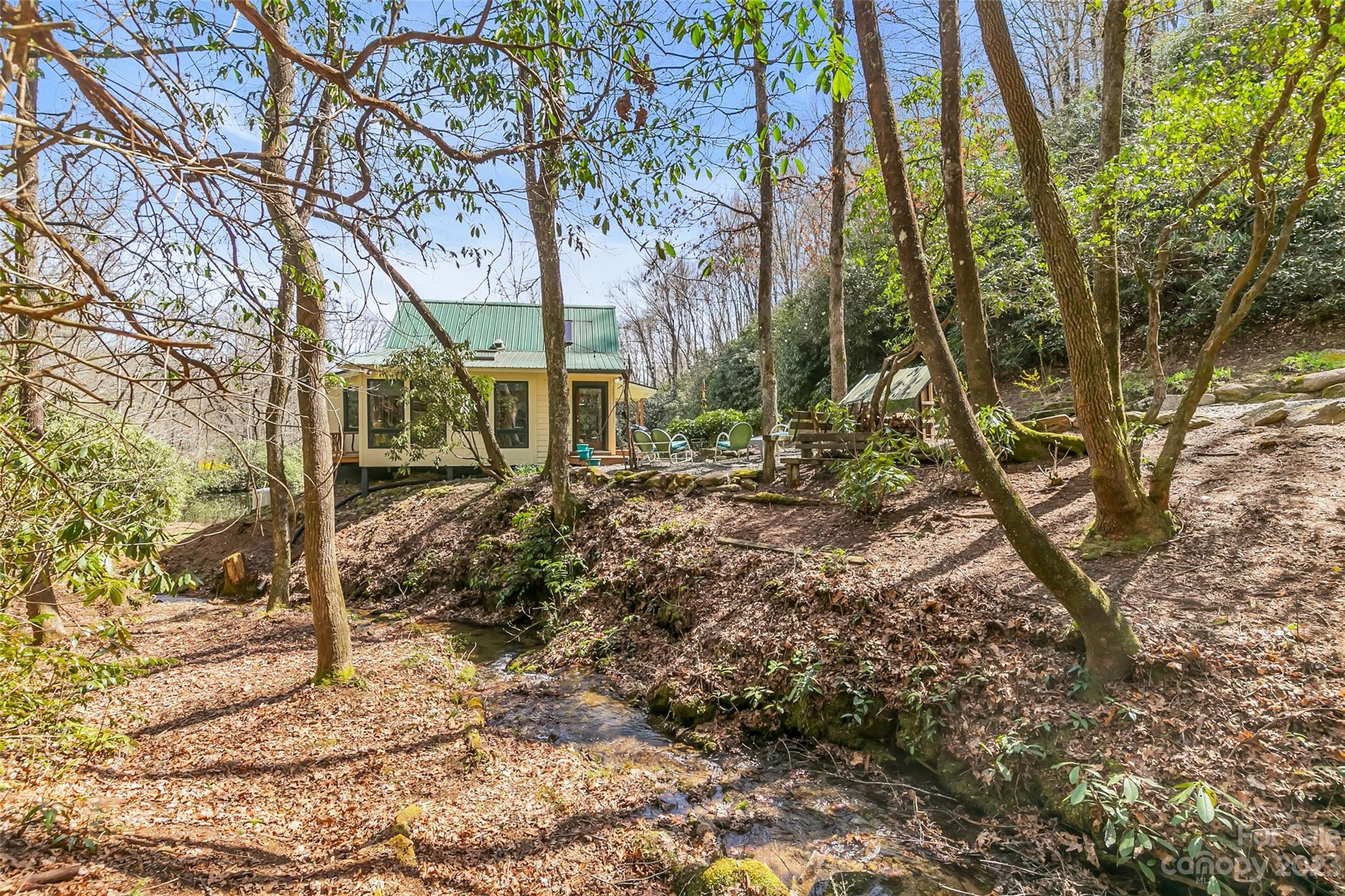 449 Old Powell Road Brevard, NC 28712 - Photo 42 of 48 a view of a yard with plants and trees