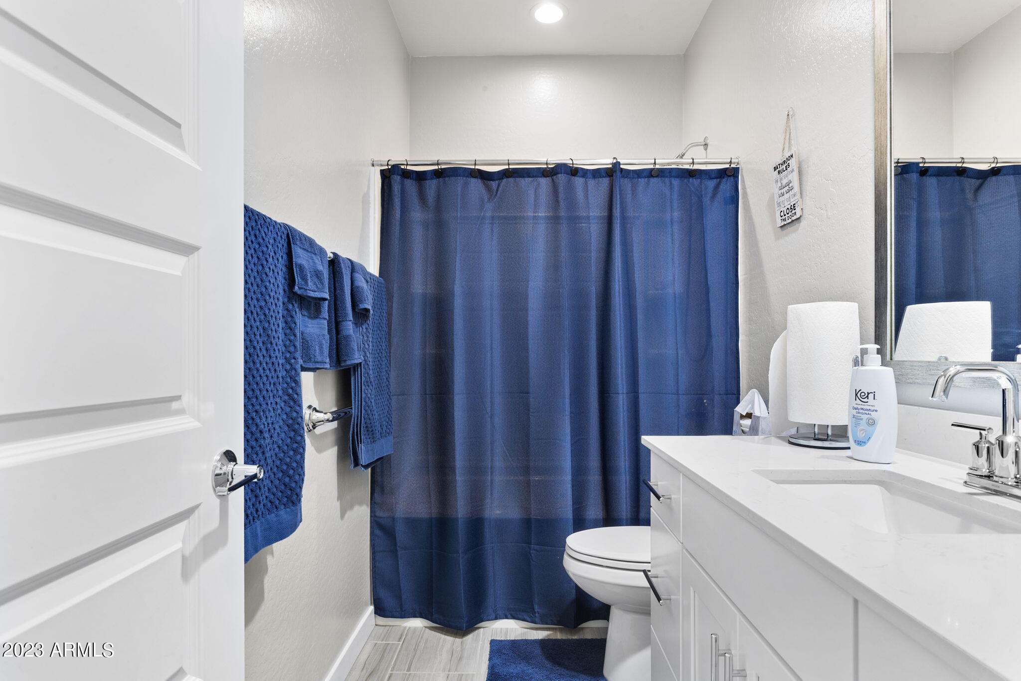 12356 East Soloman Road Gold Canyon, AZ 85118 - Photo 32 of 53 a bathroom with a sink vanity mirror and toilet