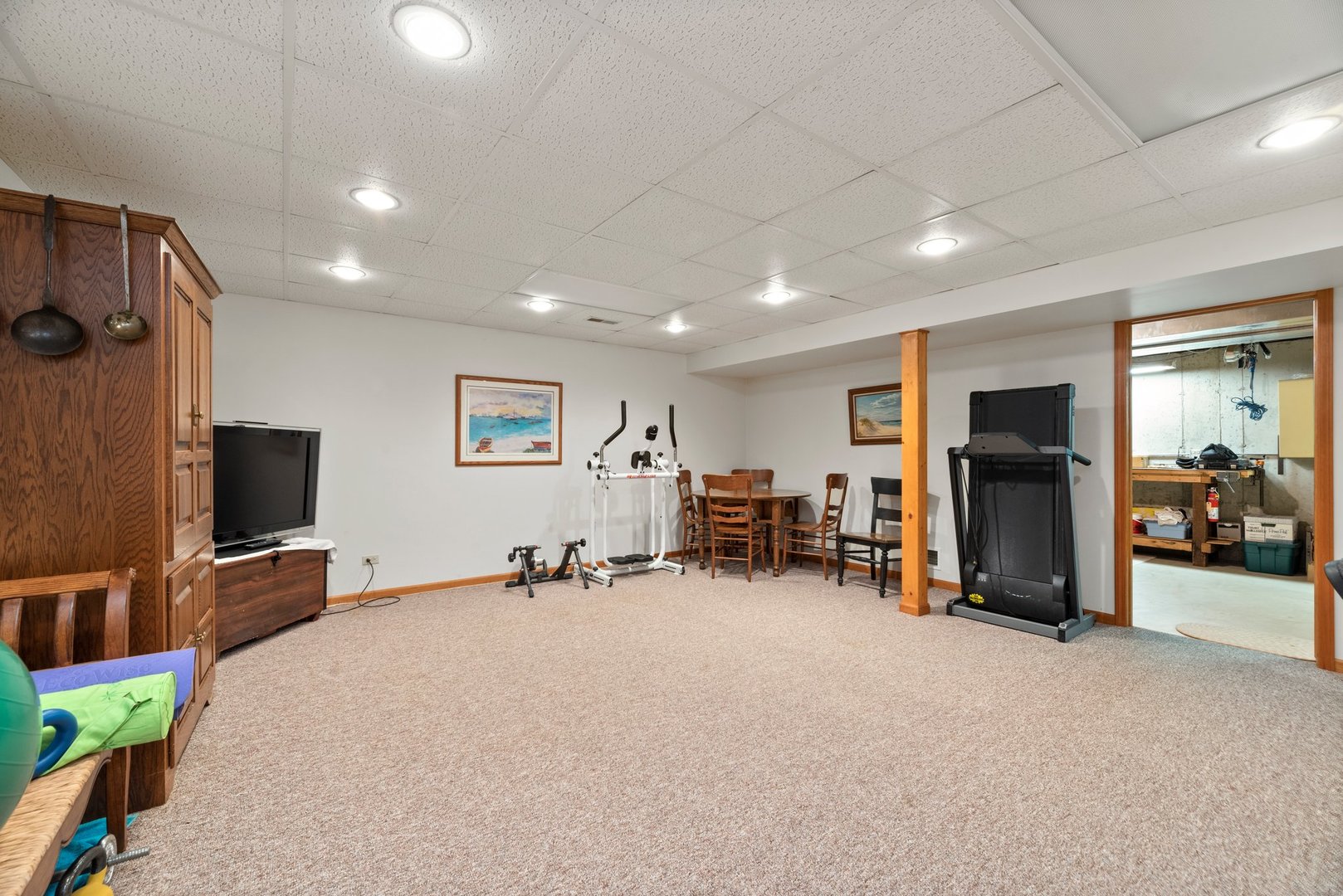 1620 Grommon Road Naperville, IL 60564 - Photo 34 of 53 a view of a livingroom with furniture and a flat screen tv