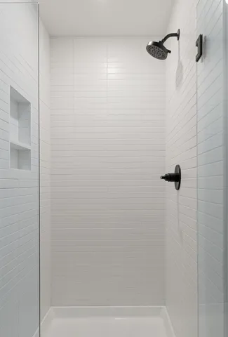 a close up of a shower