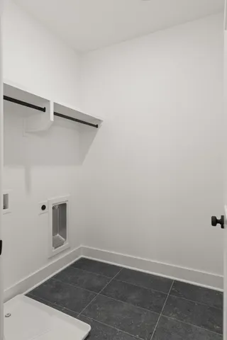 a view of an empty walk in closet