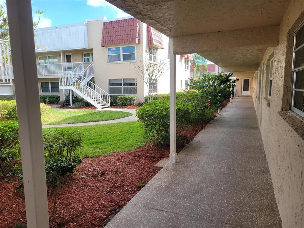 10032 65th Avenue North, Unit 8 St. Petersburg, FL 33708 - Photo 30 of 61 a view of a house with a yard and potted plants