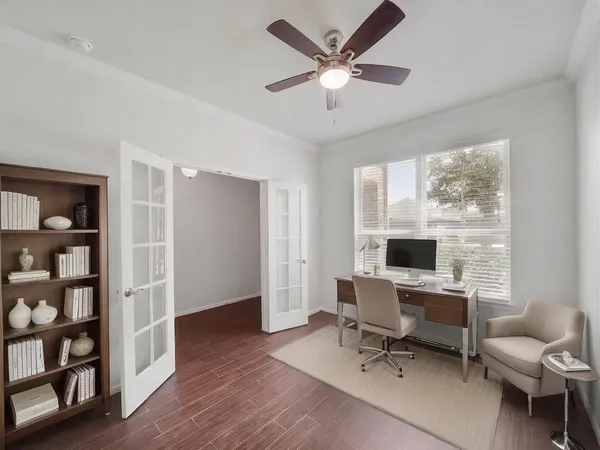 a workspace with a window