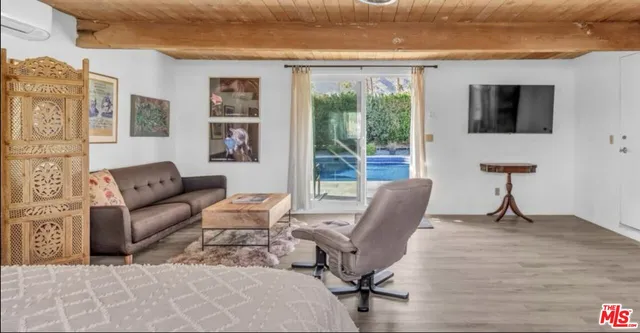 a living room with furniture