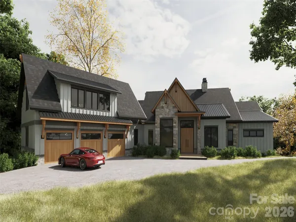 a view of a car in front of house
