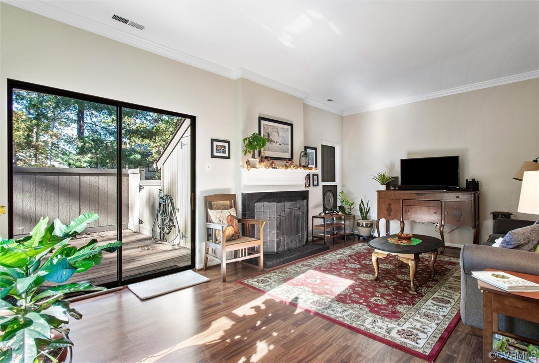 11629 East Briar Patch Drive Midlothian, VA 23113 - Photo 8 of 27 a living room with furniture a large window and a flat screen tv