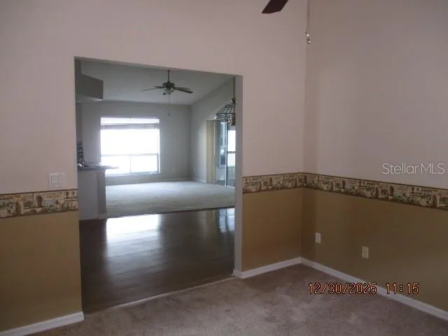 a view of a livingroom with a window