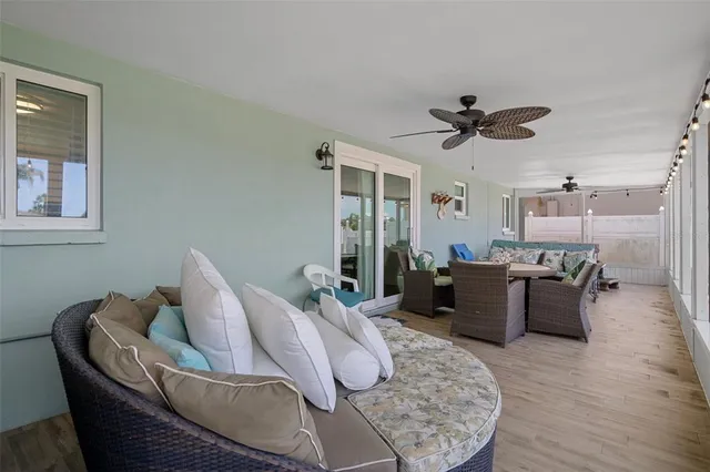 a living room with furniture