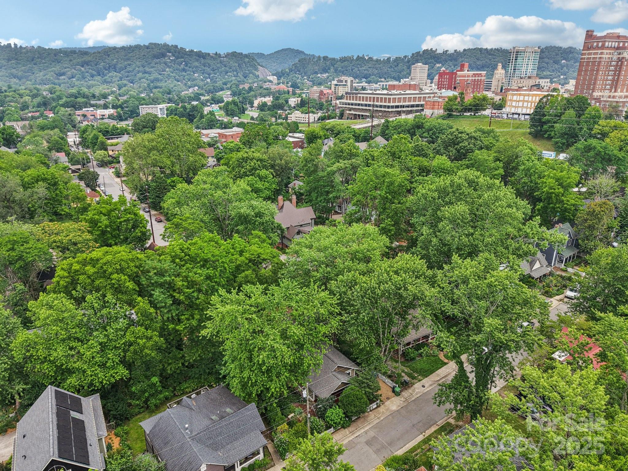 39 Short Street Asheville, NC 28801 - Photo 41 of 47 an aerial view of a house with a yard and lake view