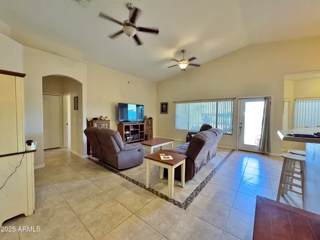 a living room with furniture