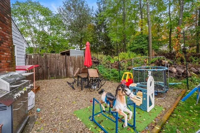 a view of a backyard with a garden