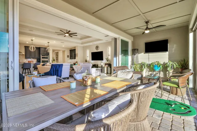 a room with gym equipment and a large window
