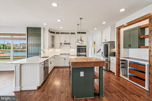 a view of a room with racks on the wall