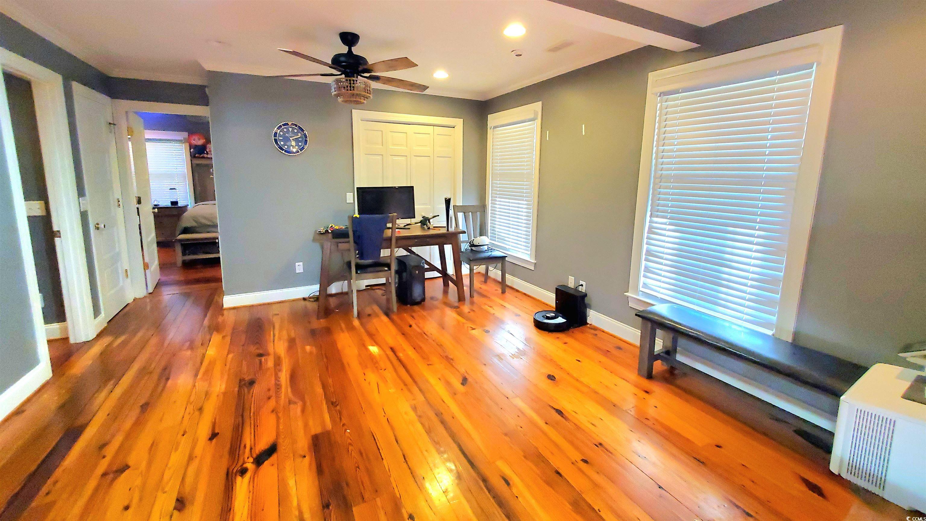 1484 Fitch Road Lake City, SC 29560 - Photo 13 of 40 Office space with hardwood / wood-style flooring, recessed lighting, and a ceiling fan