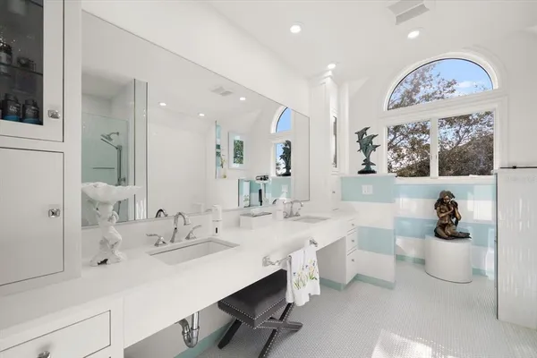 a view of lake with a yard