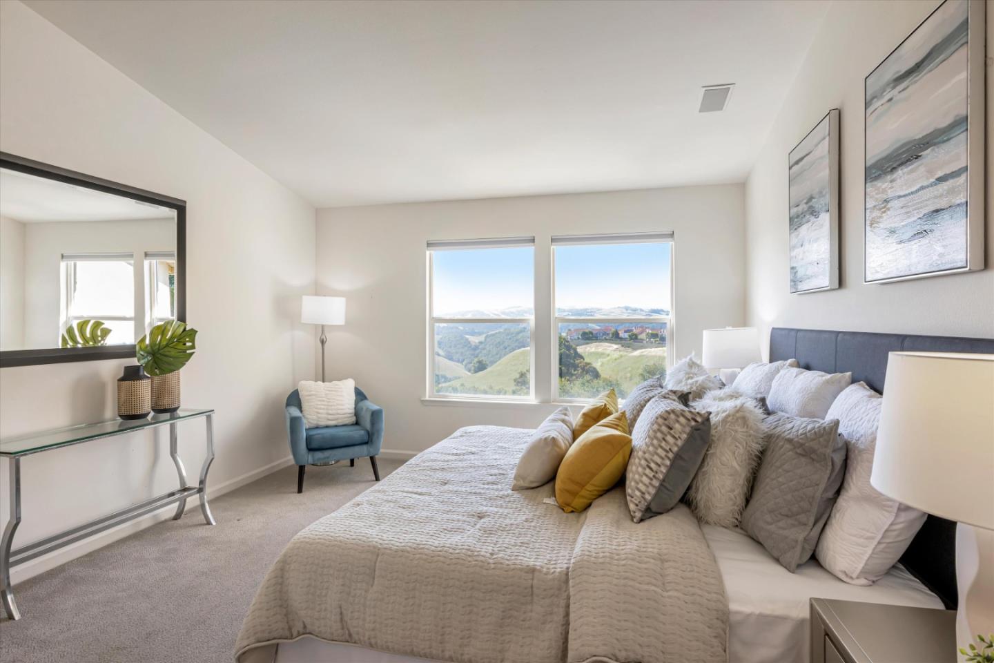7863 Summerpointe Place Castro Valley, CA 94552 - Photo 22 of 43 a bedroom with bed and large window