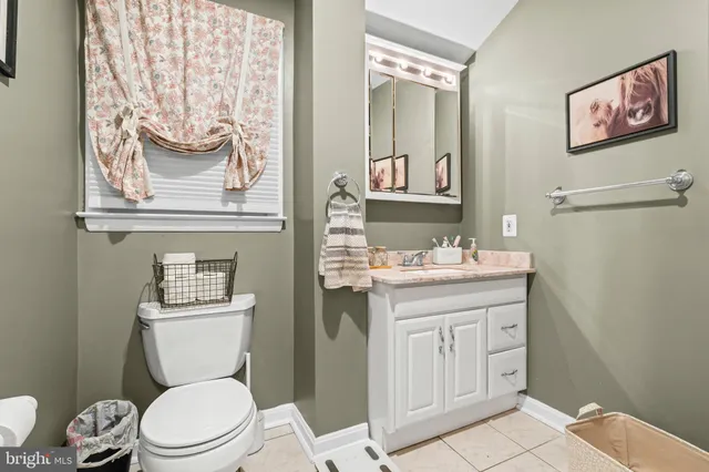 a bathroom with a toilet a sink and a mirror