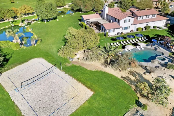 a view of a garden with a slide