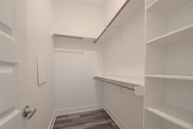 a view of small space with racks on the wall