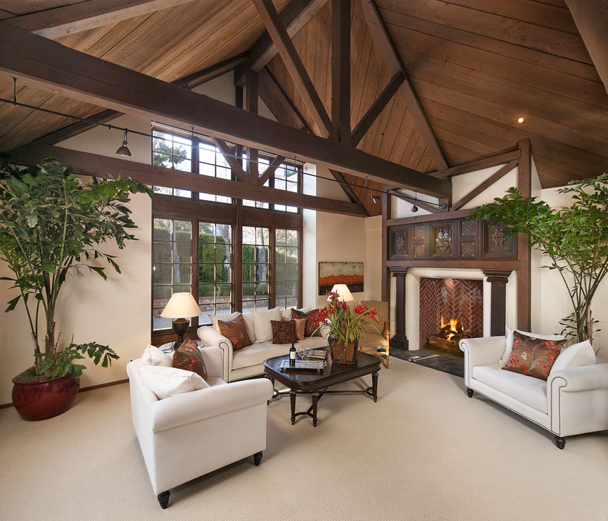 482 Woodley Road Montecito, CA 93108 - Photo 3 of 11 a living room with furniture and a fireplace