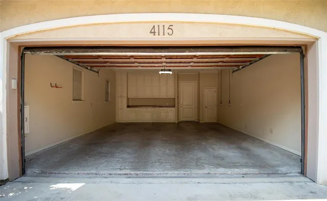 a view of a garage