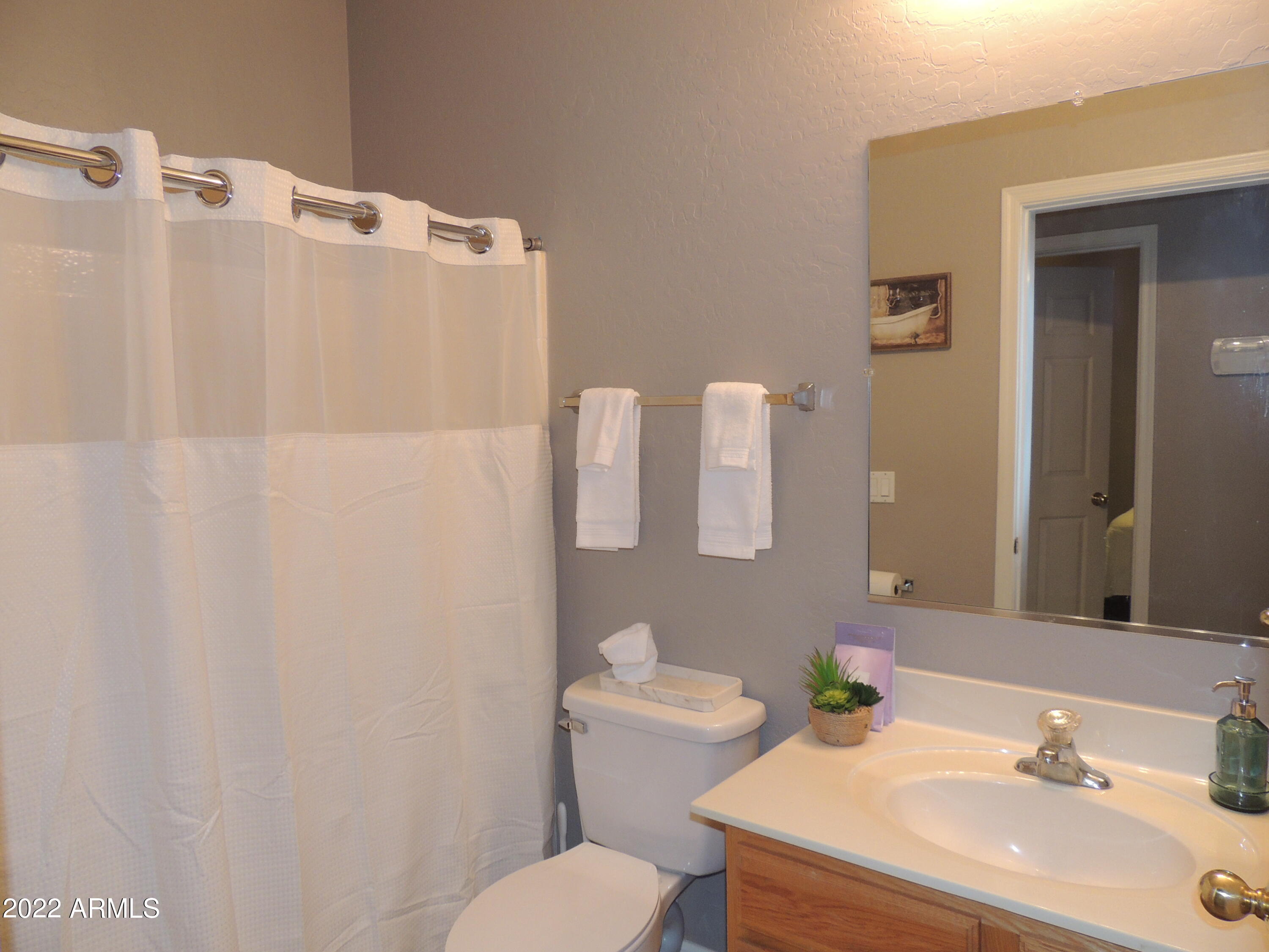 525 North Miller Road, Unit 129 Scottsdale, AZ 85257 - Photo 15 of 19 a bathroom with a sink toilet and mirror