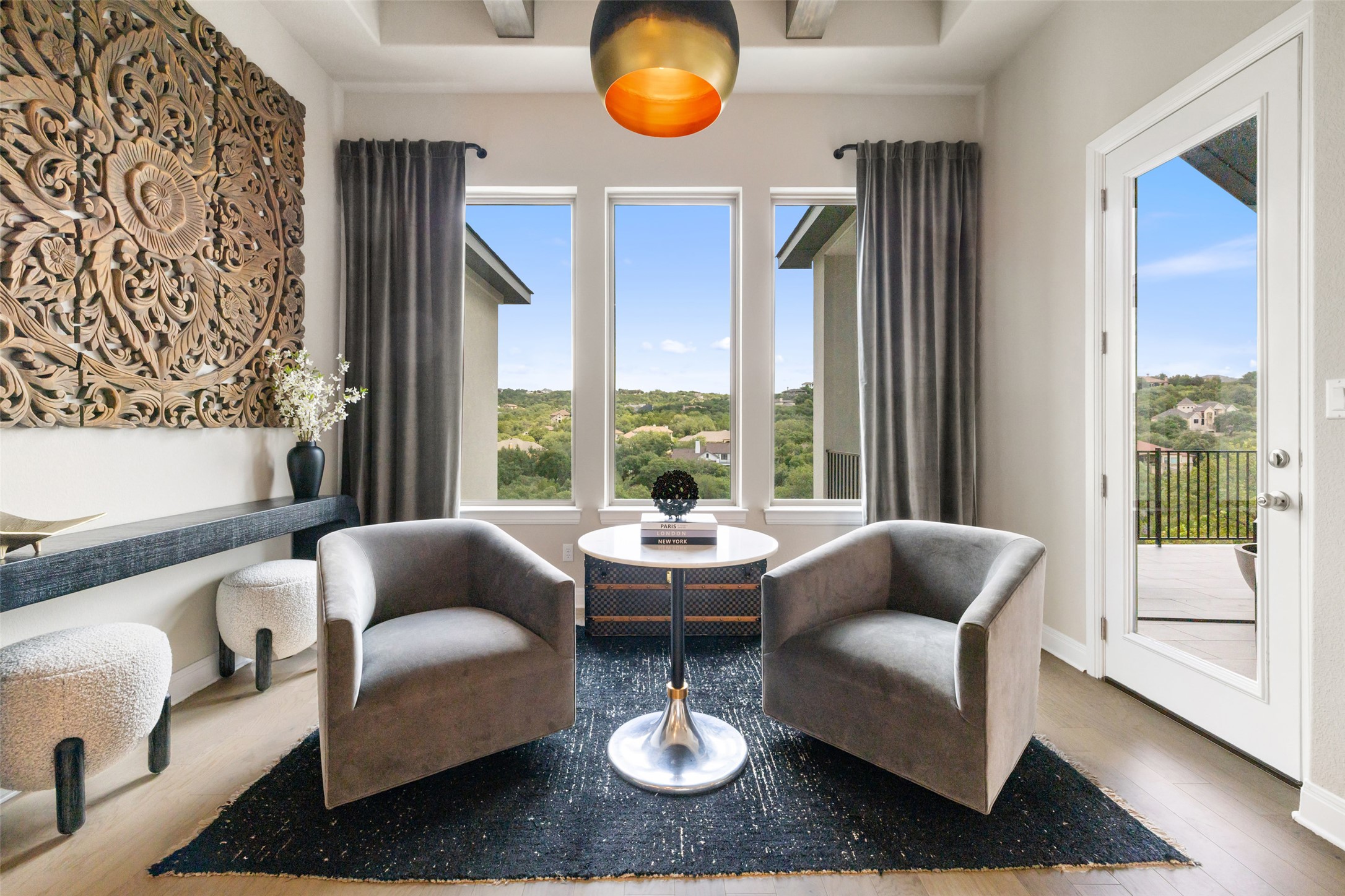 2220 Normandy View Leander, TX 78641 - Photo 22 of 40 a living room with furniture and a large window