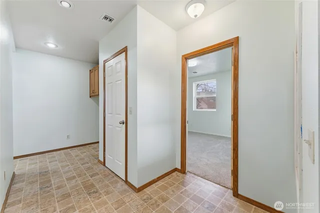 an empty room with a window