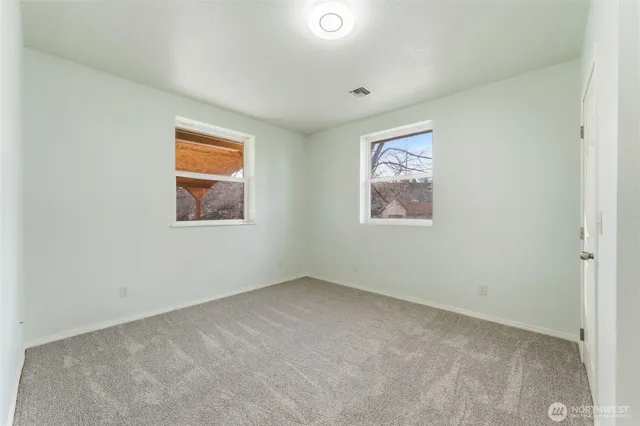 an empty room with an entryway