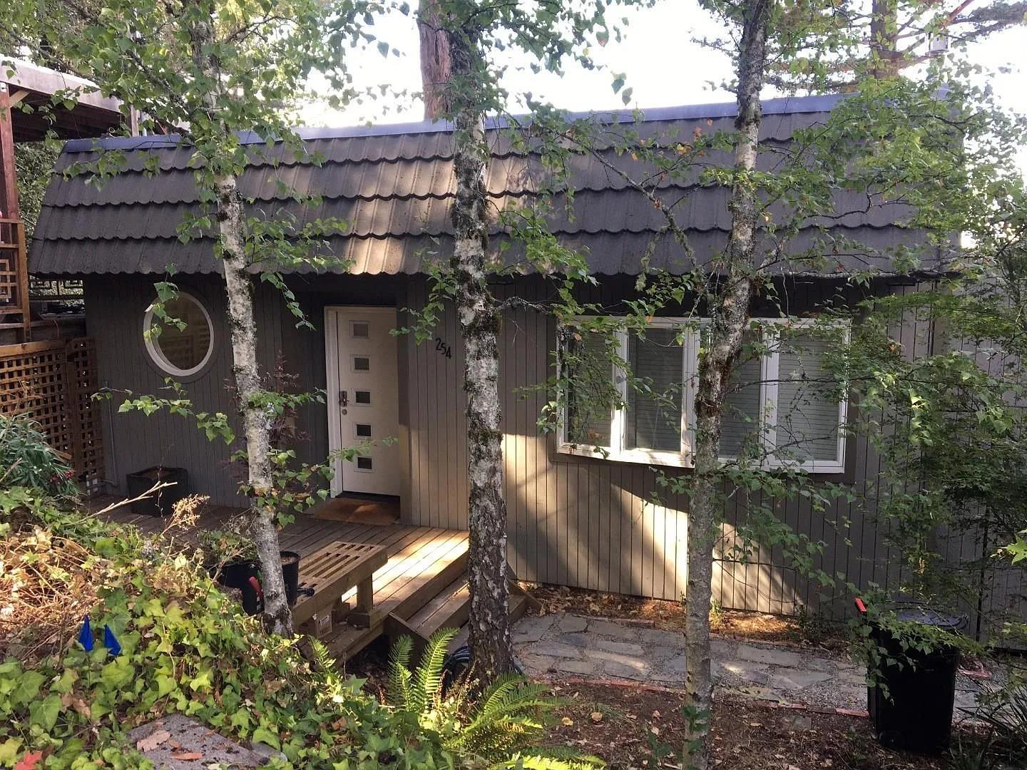 a front view of a house