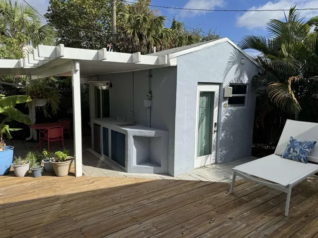 a view of a house with a patio