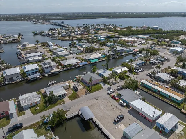 a view of a lake with boats