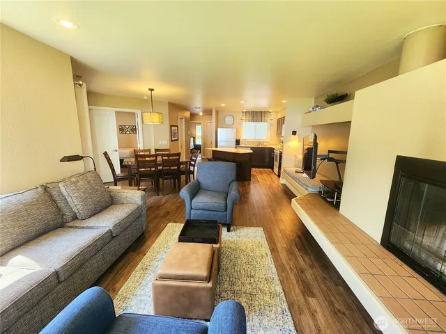 a living room with furniture and a couch