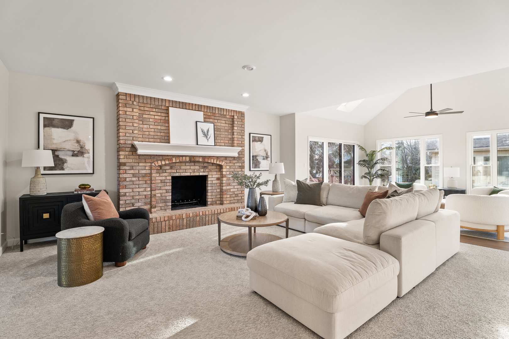 2817 Modaff Road Naperville, IL 60565 - Photo 8 of 43 a living room with furniture wooden floor and a fireplace