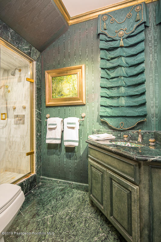 104 Club Road Pasadena, CA 91105 - Photo 26 of 43 a bathroom with a granite countertop sink and a shower