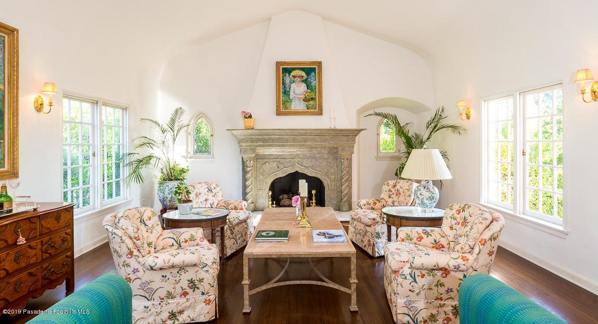 104 Club Road Pasadena, CA 91105 - Photo 8 of 43 a living room with furniture and a fireplace