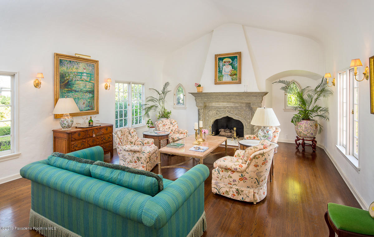 104 Club Road Pasadena, CA 91105 - Photo 9 of 43 a living room with furniture fireplace and wooden floor