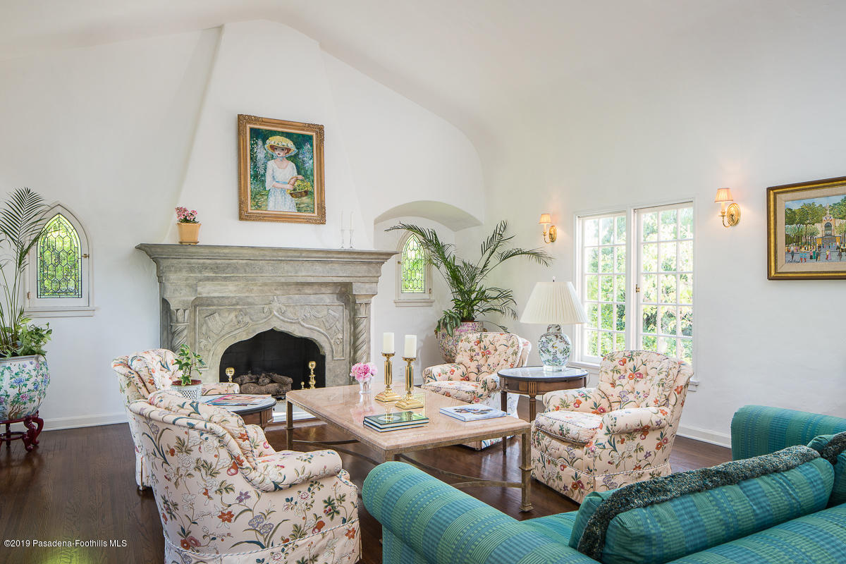 104 Club Road Pasadena, CA 91105 - Photo 10 of 43 a living room with furniture fireplace and window