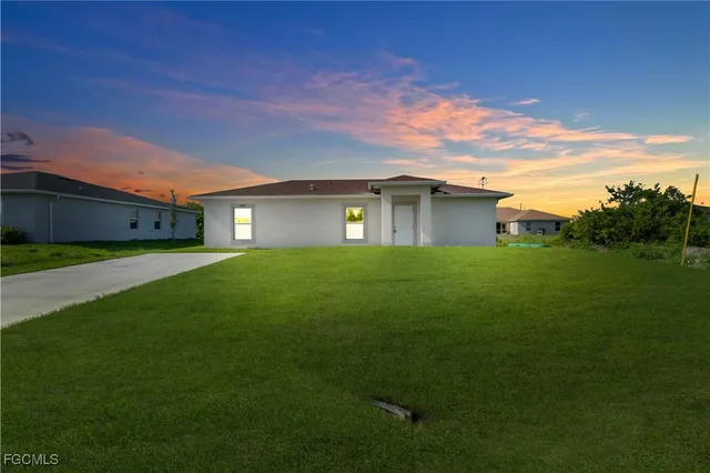 a house view with a garden space