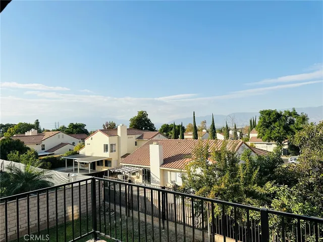 a view of a city from a balcony