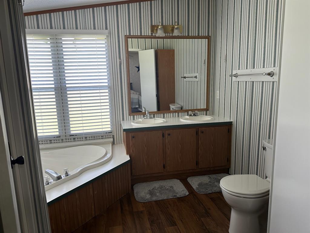 21516 Water Ridge Road Chandler, TX 75758 - Photo 12 of 40 a bathroom with a sink a toilet and shower