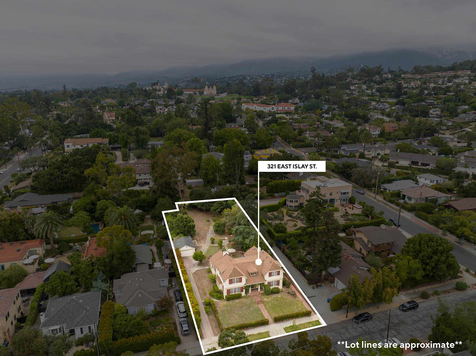 321 East Islay Street Santa Barbara, CA 93101 - Photo 11 of 27 Aerial north west - 321 E Islay St 93101