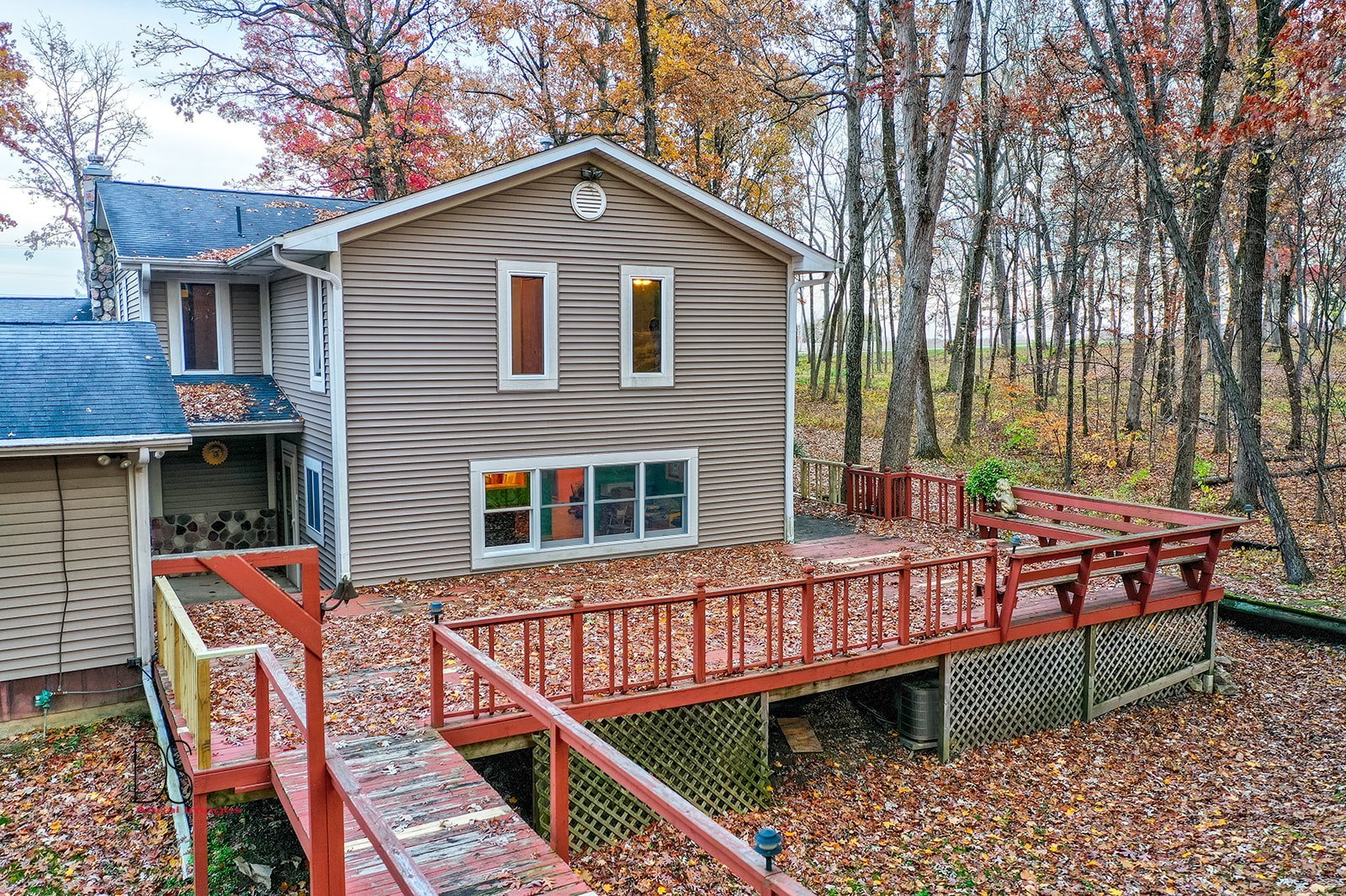 2863 East 2575th Road Marseilles, IL 61341 - Photo 12 of 37 a view of a house with a wooden deck
