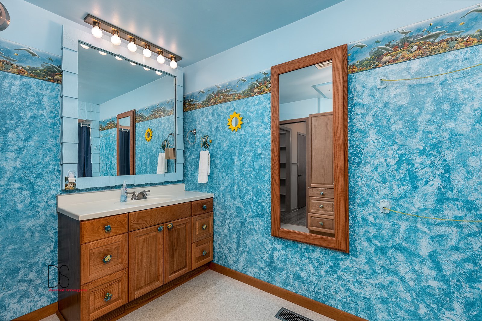 2863 East 2575th Road Marseilles, IL 61341 - Photo 31 of 37 a bathroom with a granite countertop sink and a mirror